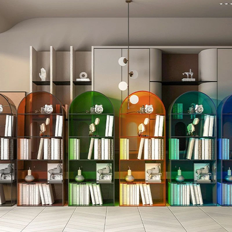 Libreria contemporanea con schienale aperto, libreria acrilico con ripiani Clearhalo