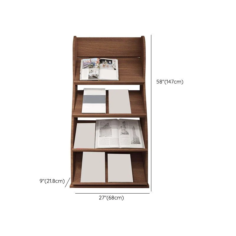 Libreria contemporanea con schienale chiuso. Scaffale verticale legno ingegnerizzato Clearhalo