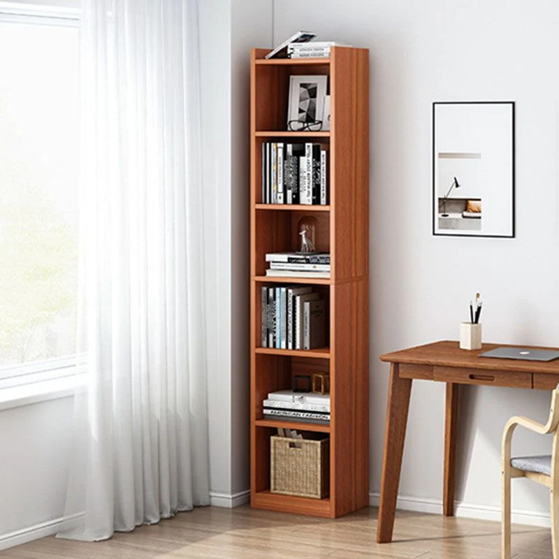 Libreria contemporanea con schienale chiuso Scaffale legno ingegnerizzato per l'home office Clearhalo