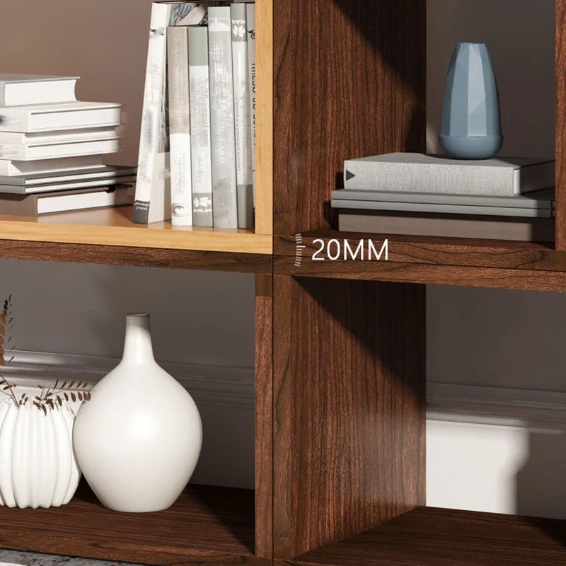 Libreria contemporanea forma di cubo con schienale aperto legno per la casa Clearhalo