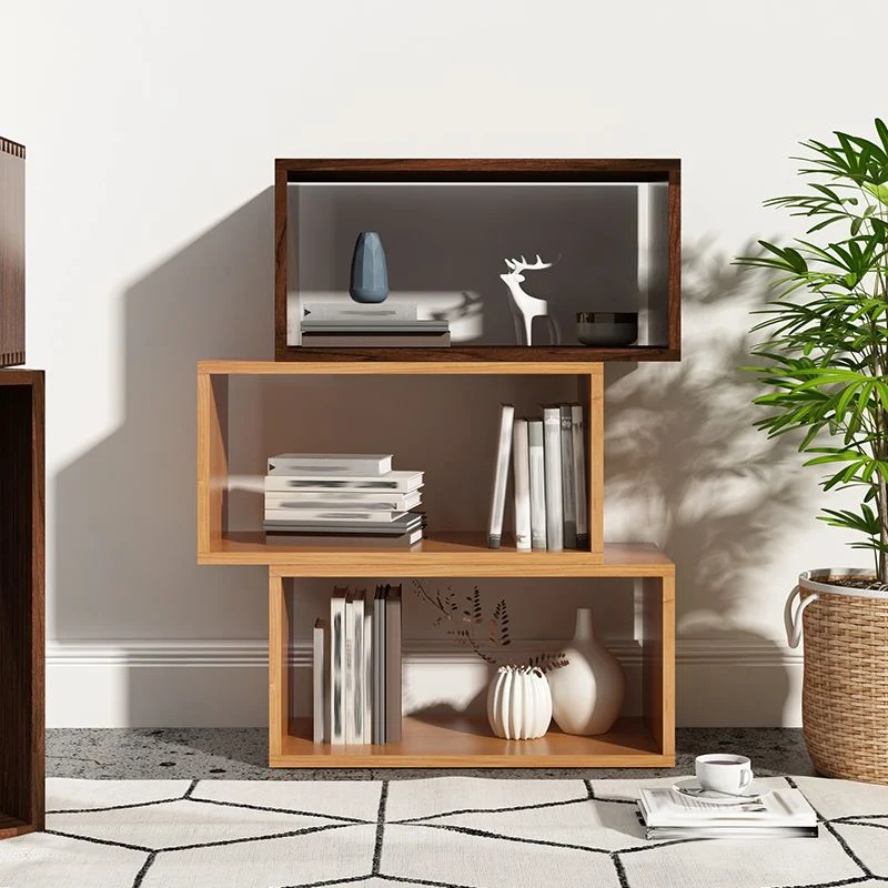Libreria cubica legno massello con libreria contemporanea con schienale aperto per ufficio Clearhalo
