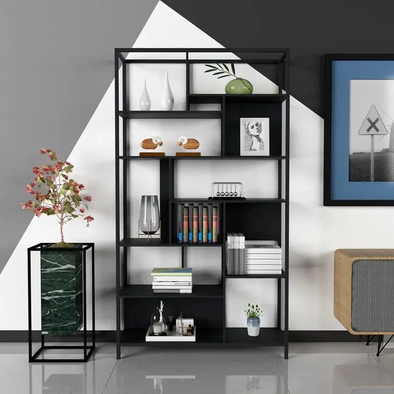 Libreria Etagere aperta metallo Libreria moderna con ripiani Clearhalo