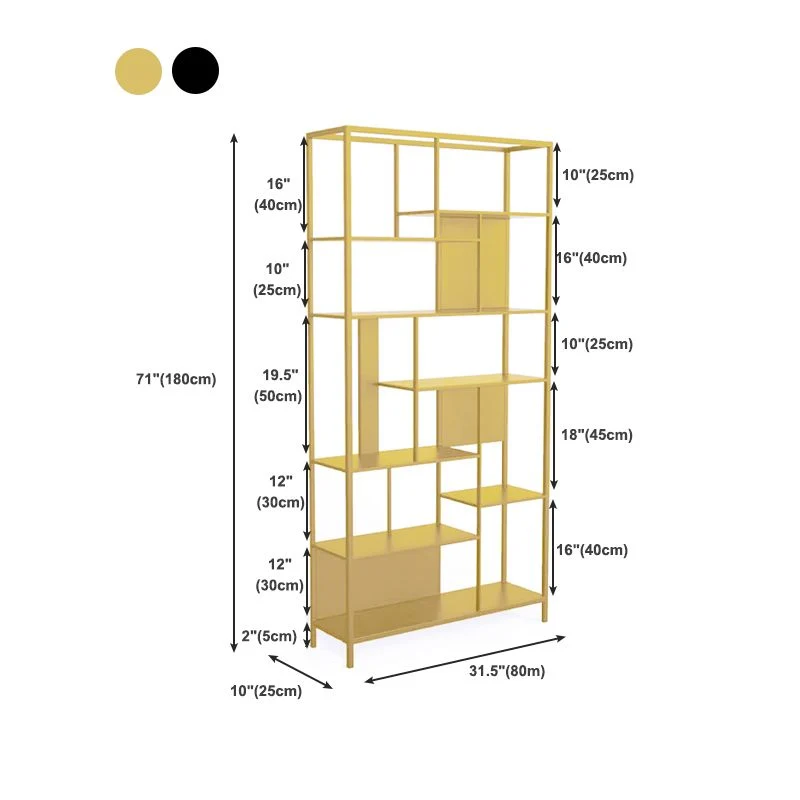 Libreria Etagere aperta metallo Libreria moderna con ripiani Clearhalo