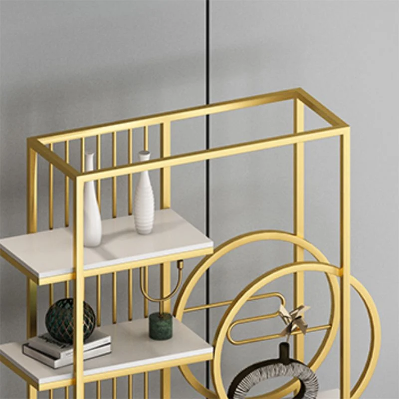Libreria Glam con scaffale metallo Libreria con schienale aperto per l'home office Clearhalo