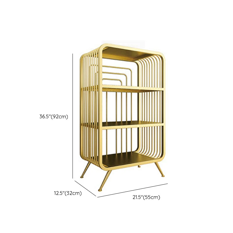 Libreria Glam con scaffale posteriore chiuso Scaffale metallo per sala studio Clearhalo