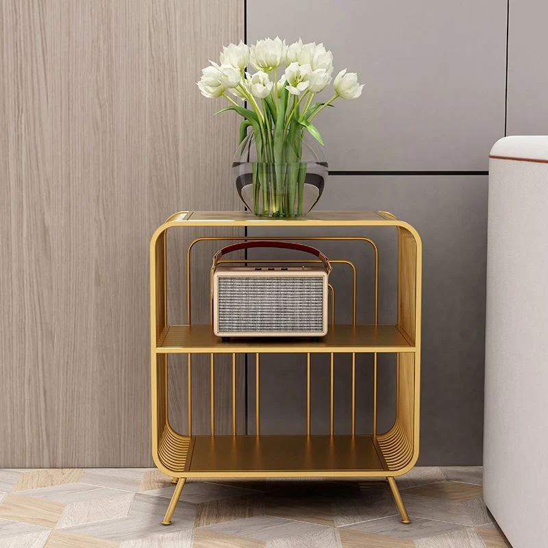 Libreria Glam con scaffale posteriore chiuso Scaffale metallo per sala studio Clearhalo