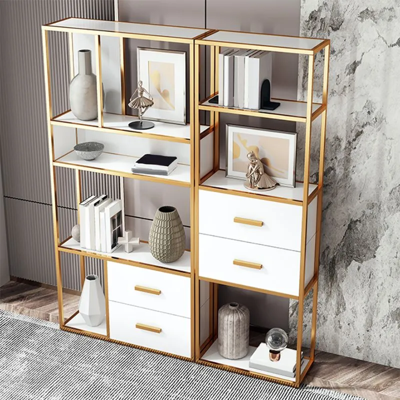 Libreria Glam Shelf Libreria metallo con schienale aperto per sala studio Clearhalo