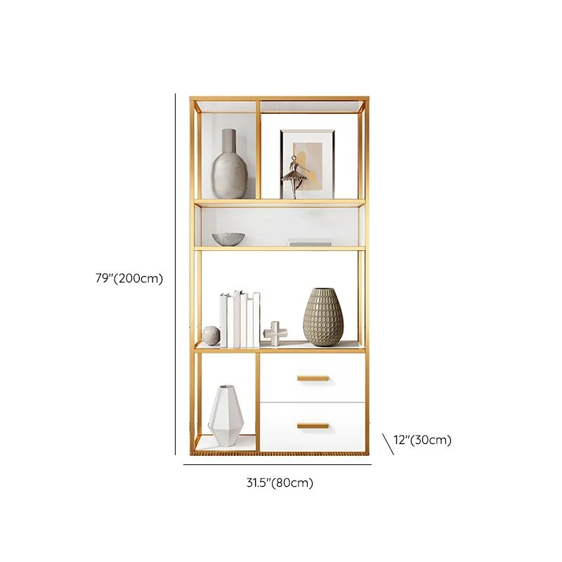 Libreria Glam Shelf Libreria metallo con schienale aperto per sala studio Clearhalo