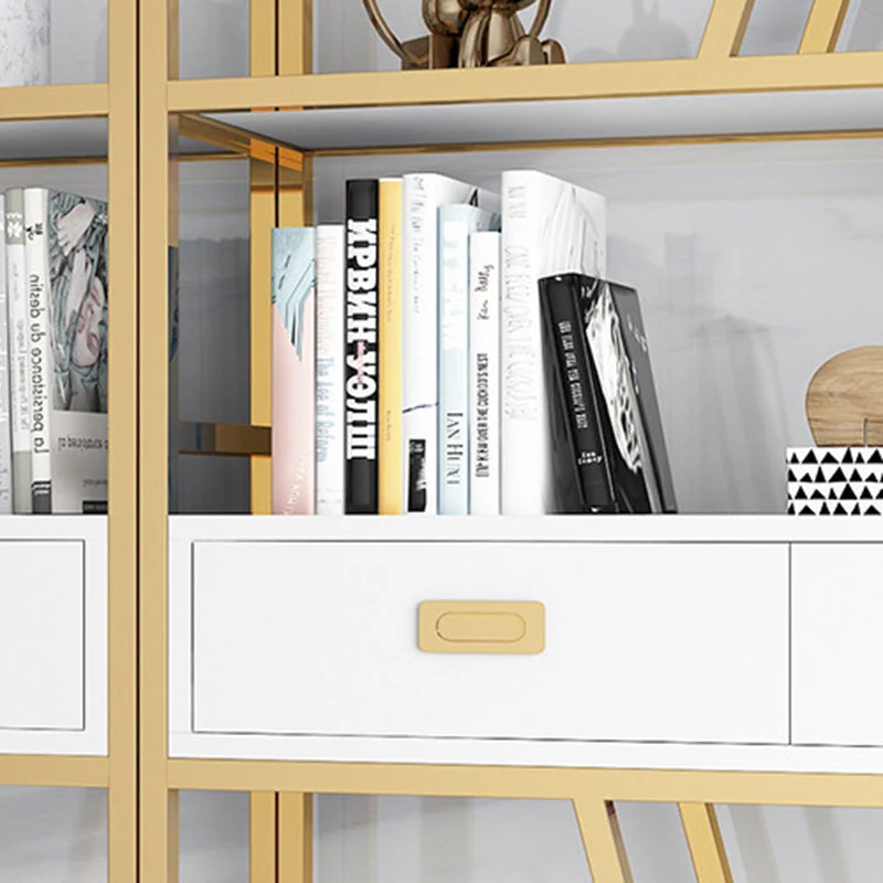 Libreria Glam Shelf Libreria metallo con schienale aperto e cassetti per l'Home Office Clearhalo