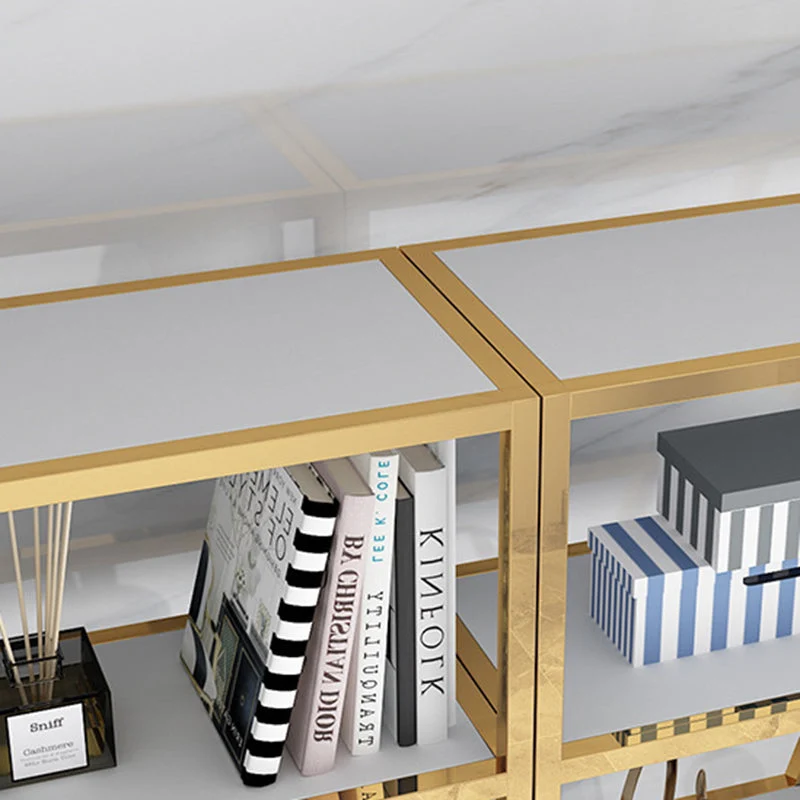 Libreria Glam Shelf Libreria metallo con schienale aperto e cassetti per l'Home Office Clearhalo