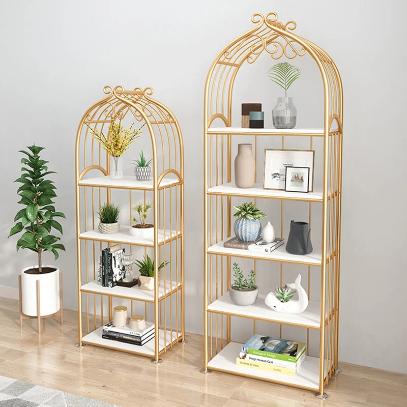 Libreria Gold Standard Libreria contemporanea metallo con schienale aperto Clearhalo