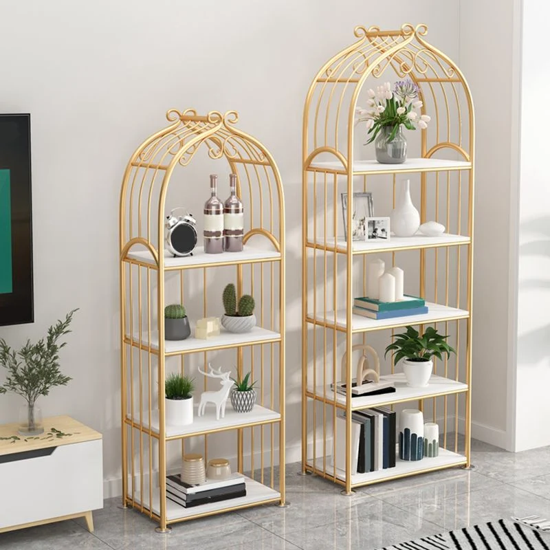 Libreria Gold Standard Libreria contemporanea metallo con schienale aperto Clearhalo