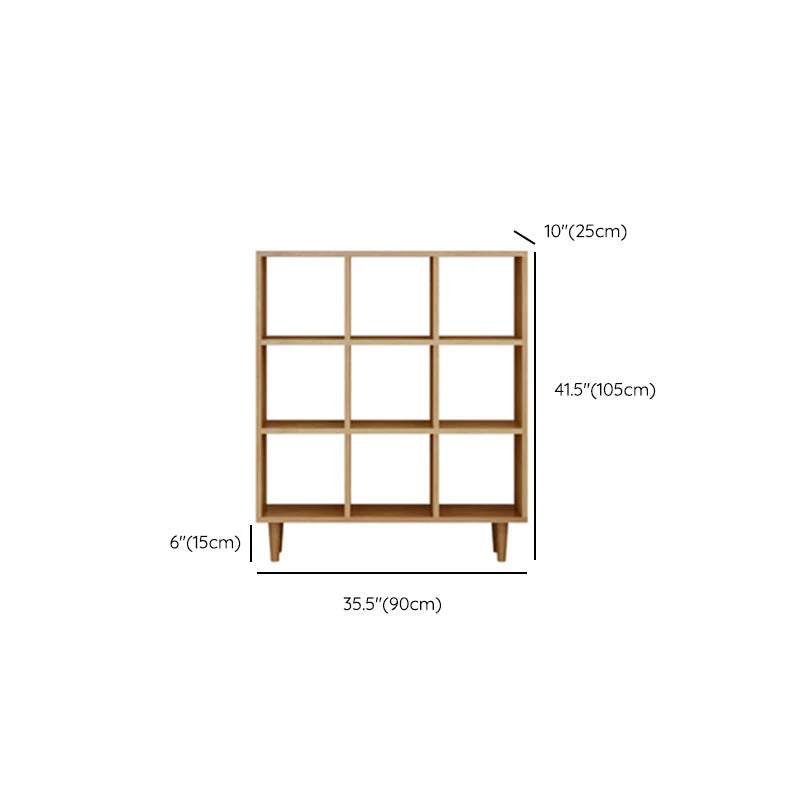 Libreria legno massello con schienale aperto stile moderno con ripiani Clearhalo