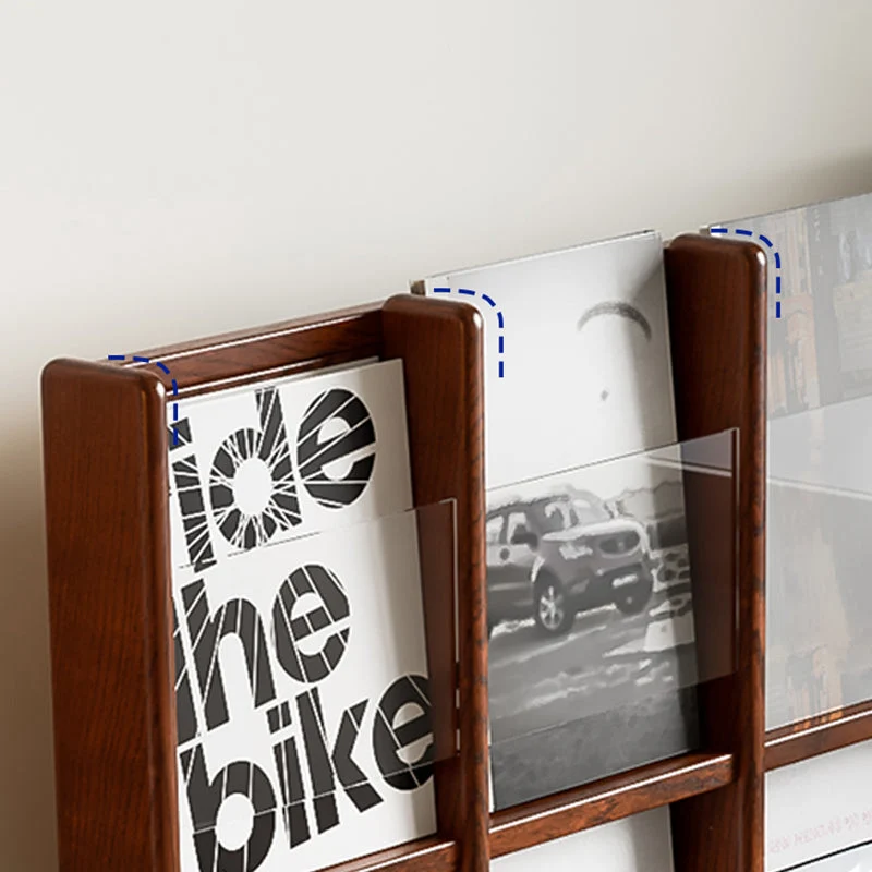 Libreria legno massello con schienale chiuso stile moderno con ripiani Clearhalo