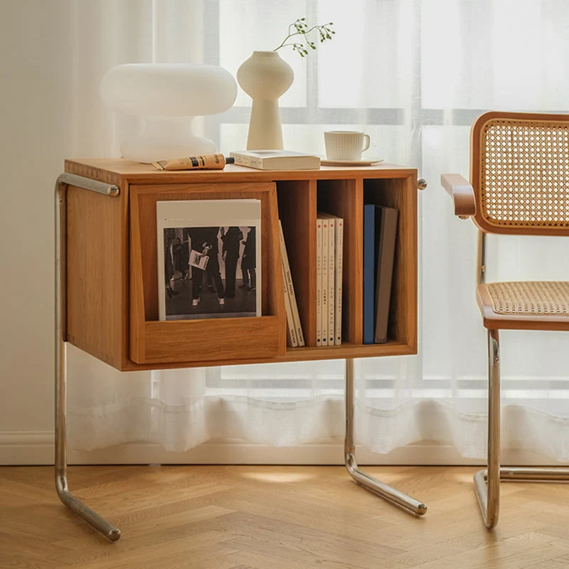 Libreria legno massello stile moderno, libreria con retro chiuso e ante Clearhalo