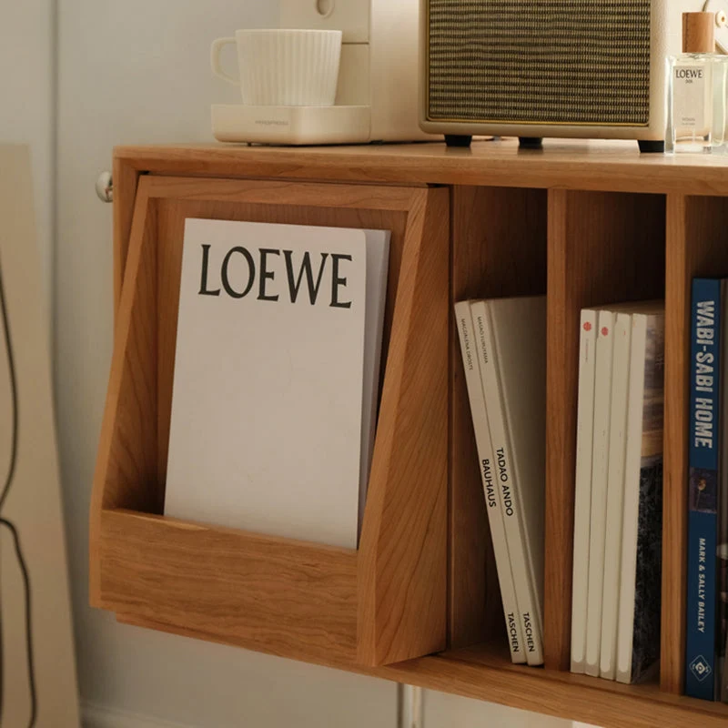 Libreria legno massello stile moderno, libreria con retro chiuso e ante Clearhalo