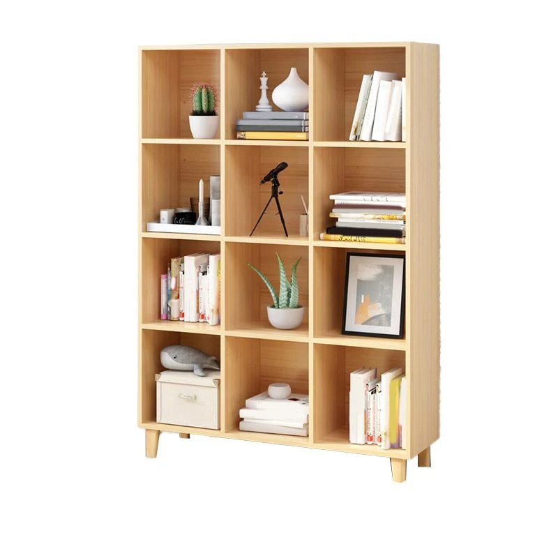 Libreria legno naturale Scaffale moderno standard con ripiani Clearhalo