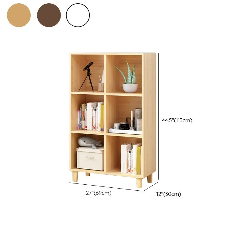 Libreria legno naturale Scaffale moderno standard con ripiani Clearhalo