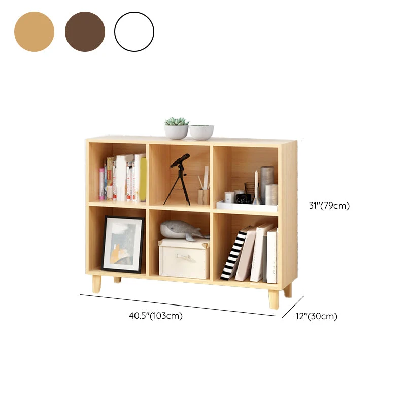 Libreria legno naturale Scaffale moderno standard con ripiani Clearhalo