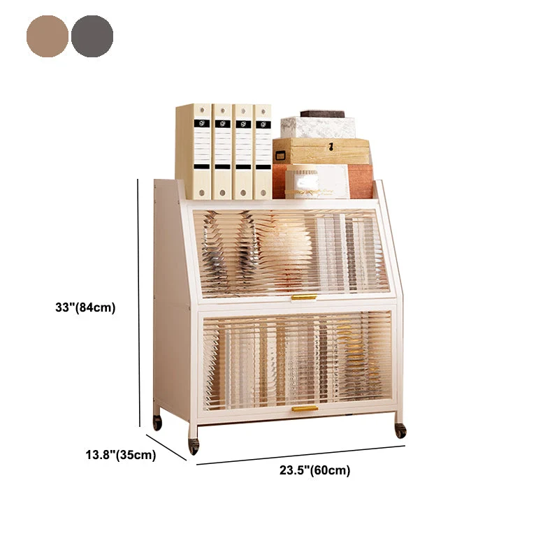 Libreria moderna acciaio con ante. Libreria standard Clearhalo