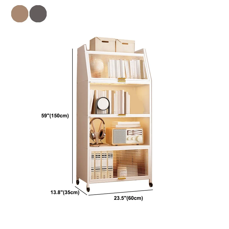 Libreria moderna acciaio con ante. Libreria standard Clearhalo