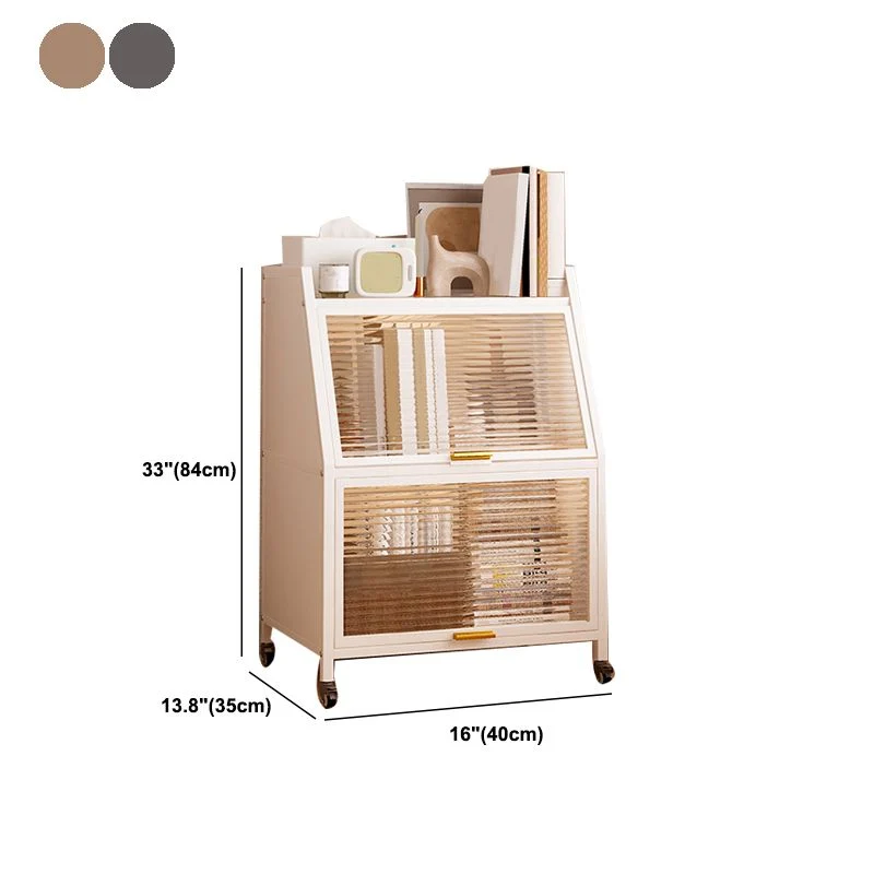 Libreria moderna acciaio con ante. Libreria standard Clearhalo