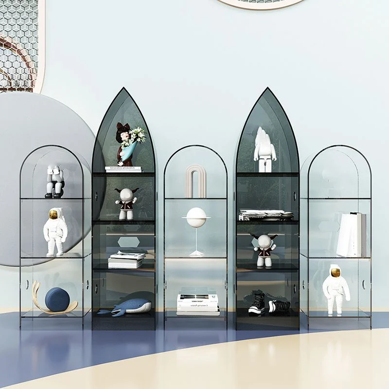 Libreria moderna acrilico con scaffale standard chiuso per sala studio Clearhalo