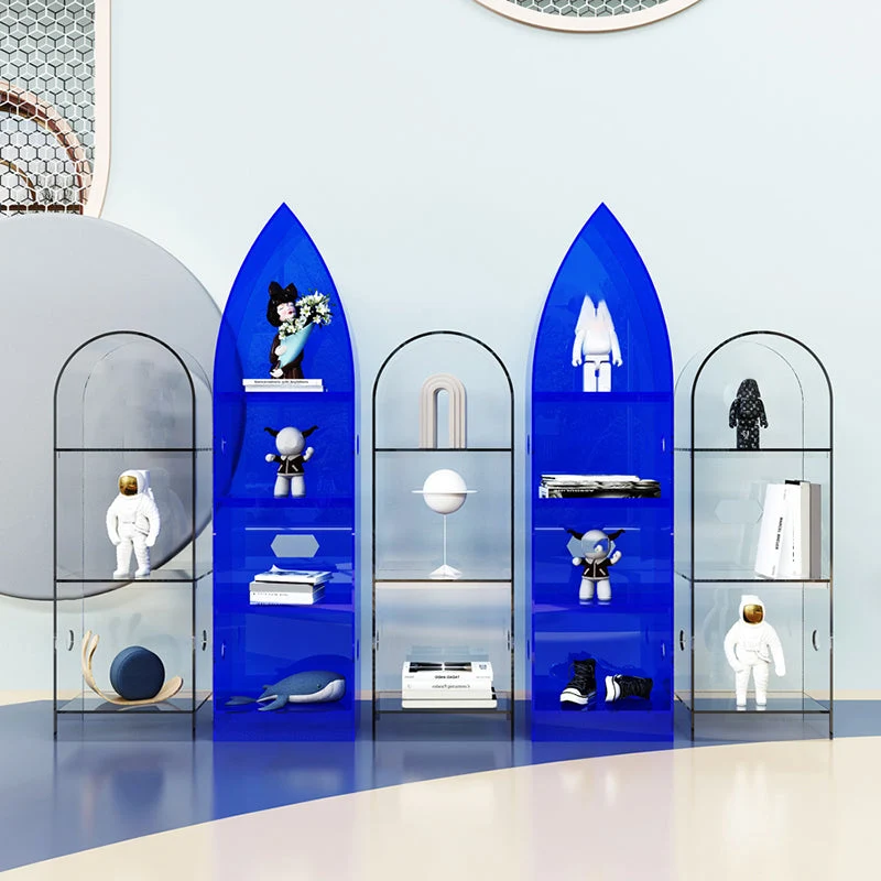 Libreria moderna acrilico con scaffale standard chiuso per sala studio Clearhalo