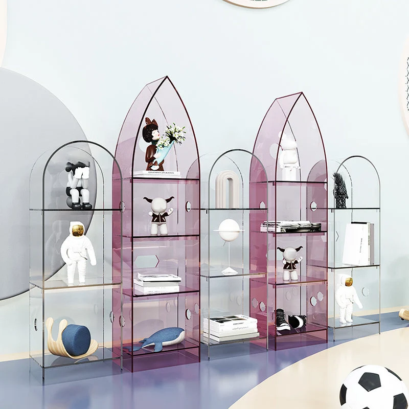 Libreria moderna acrilico con scaffale standard chiuso per sala studio Clearhalo