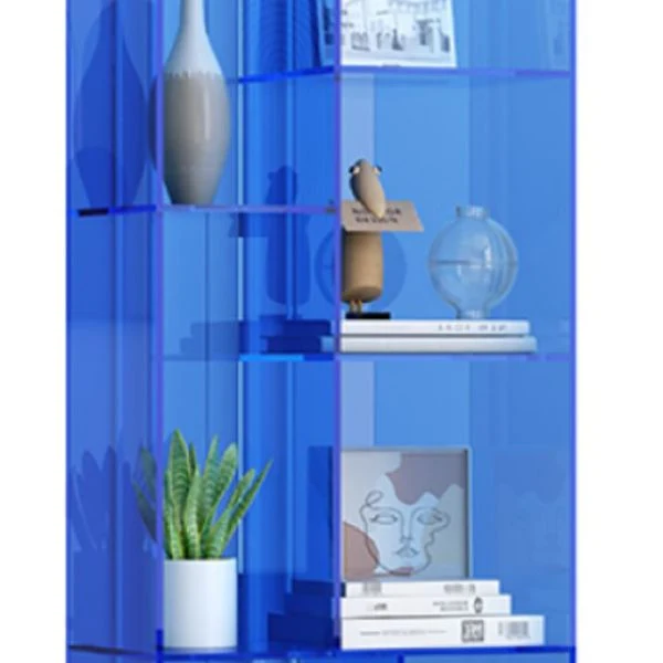 Libreria moderna acrilico standard con schienale chiuso e ripiani per sala studio Clearhalo