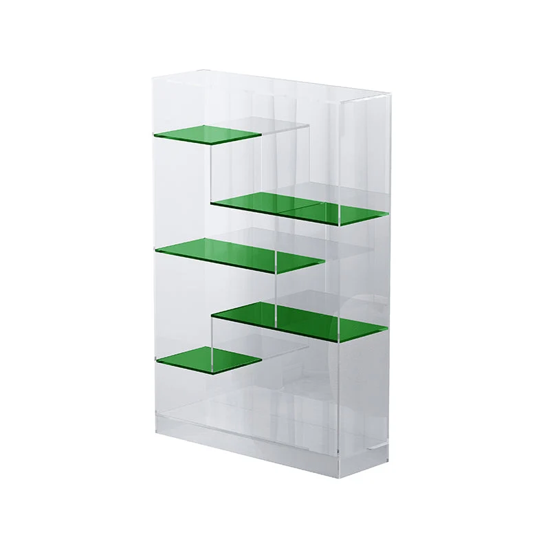 Libreria moderna acrilico standard con schienale chiuso e ripiani Clearhalo