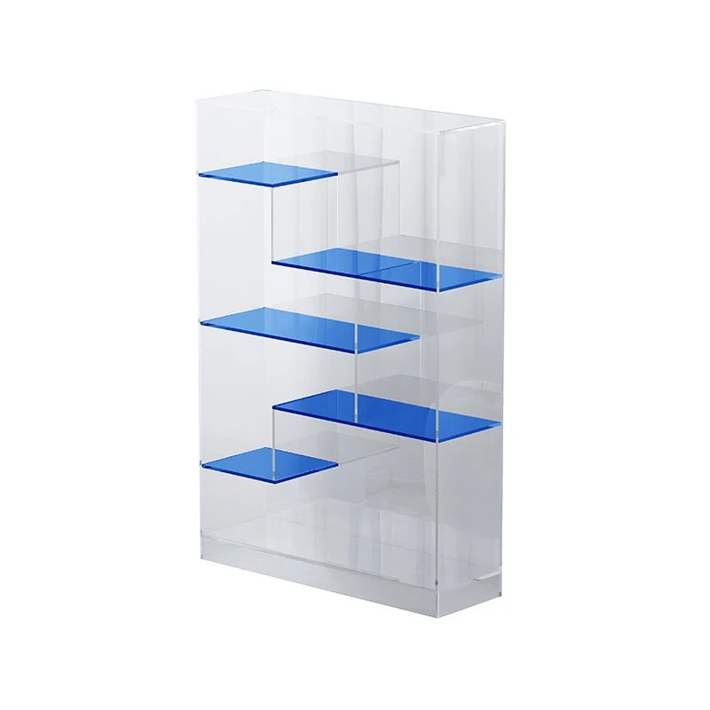 Libreria moderna acrilico standard con schienale chiuso e ripiani Clearhalo