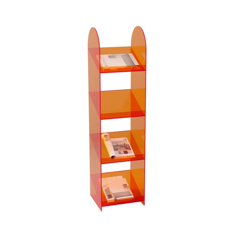 Libreria moderna acrilico standard con schienale aperto e ripiani Clearhalo