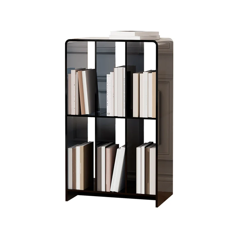 Libreria moderna acrilico standard con schienale aperto e ripiani rettangolari Clearhalo