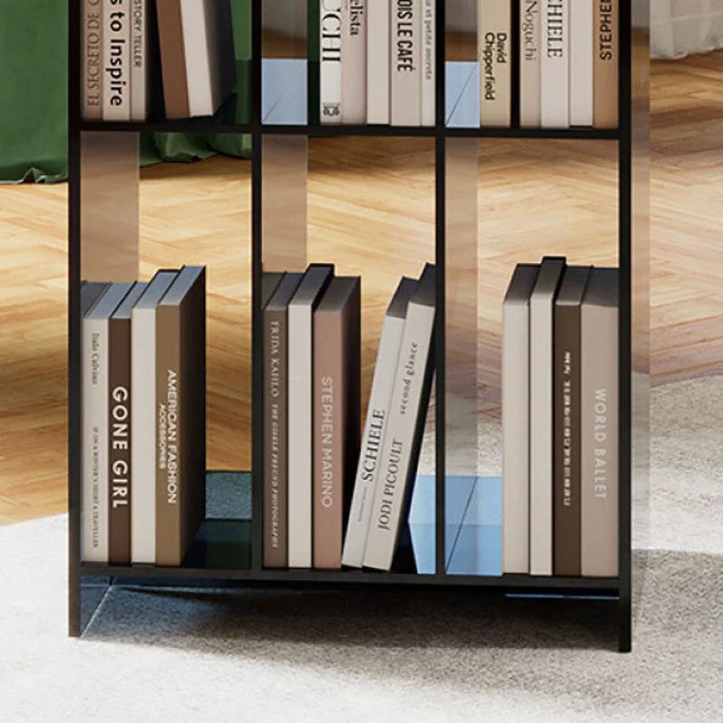 Libreria moderna acrilico standard con schienale aperto e ripiani rettangolari Clearhalo