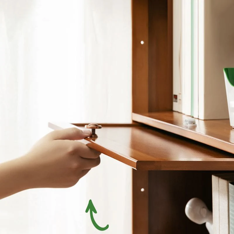 Libreria moderna bambù Barrister con ante incluse Libreria per ufficio domestico Clearhalo