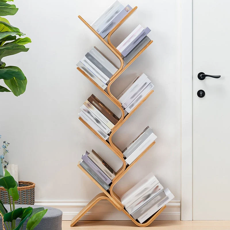 Libreria moderna bambù Etagere con schienale aperto per l'home office Clearhalo