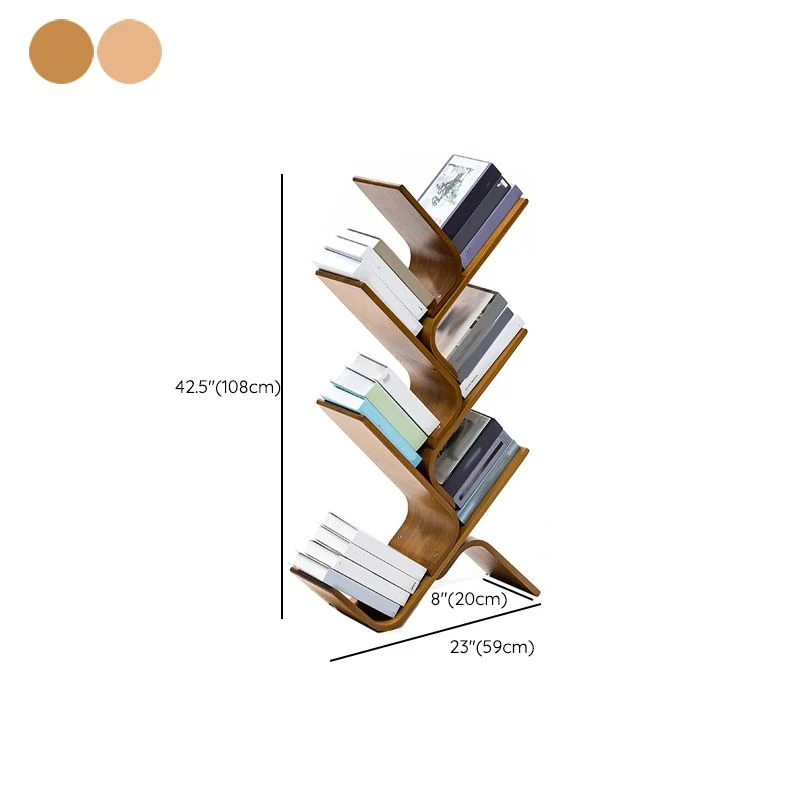 Libreria moderna bambù Etagere con schienale aperto per l'home office Clearhalo