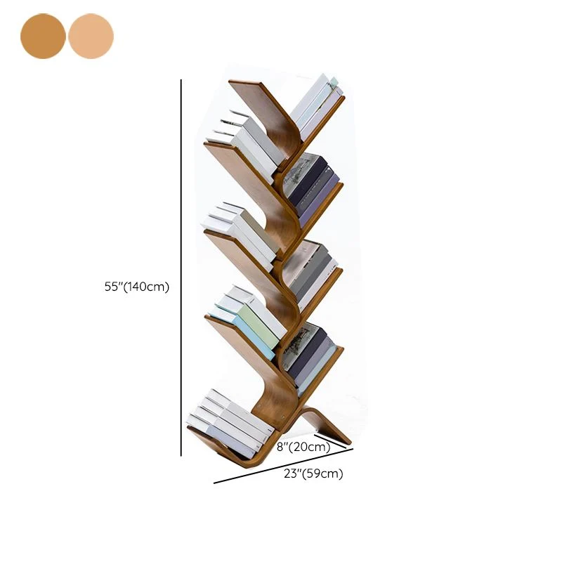 Libreria moderna bambù Etagere con schienale aperto per l'home office Clearhalo
