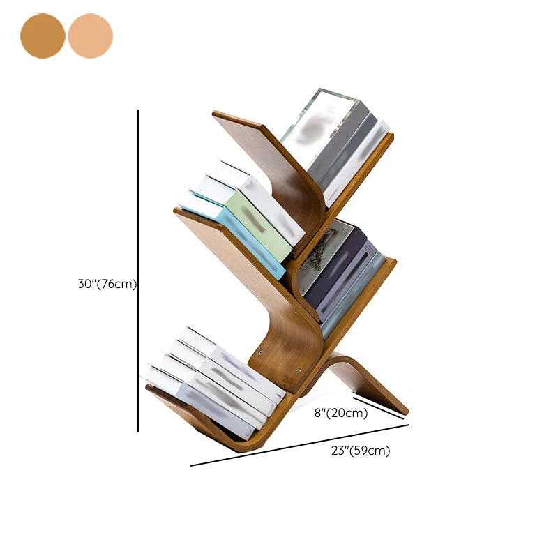 Libreria moderna bambù Etagere con schienale aperto per l'home office Clearhalo