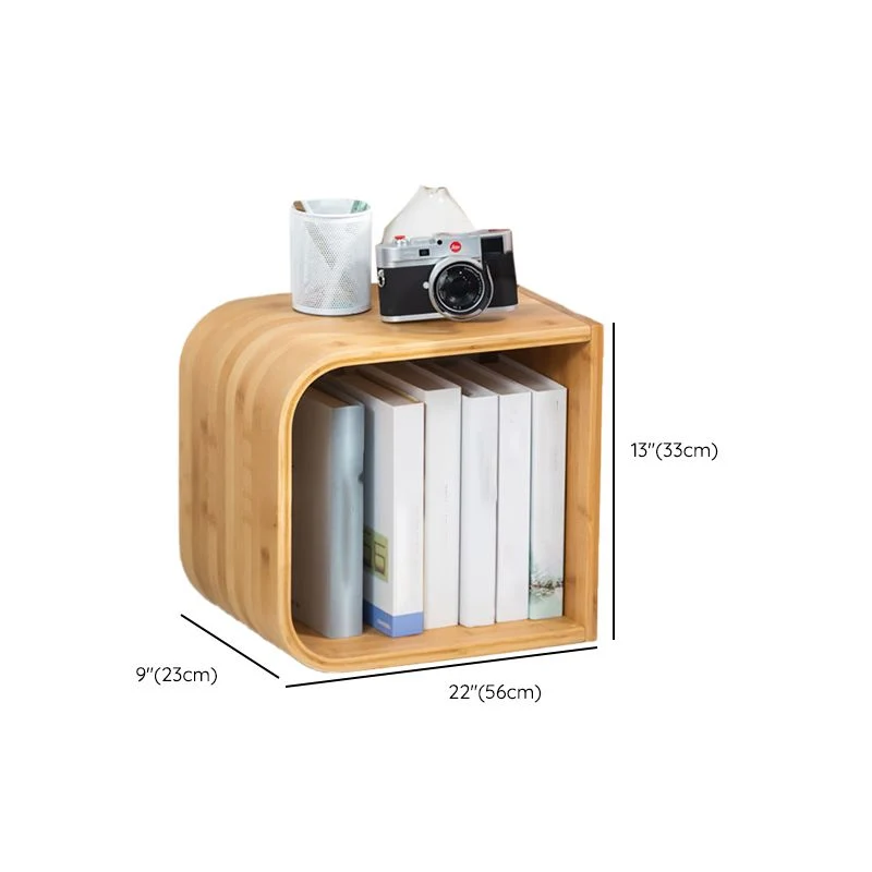 Libreria moderna bambù Scaffale standard con schienale aperto naturale e ripiani Clearhalo