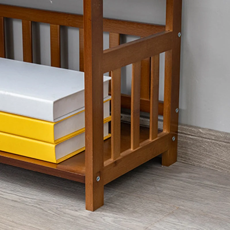 Libreria moderna bambù standard con schienale aperto per l'home office Clearhalo