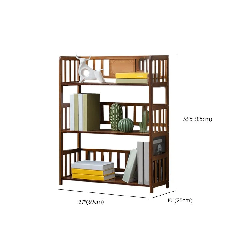 Libreria moderna bambù standard con schienale aperto per l'home office Clearhalo