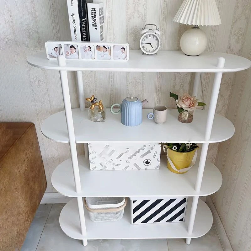 Libreria moderna bianca Scaffale aperto Etagere più livelli legno ingegnerizzato per l'home office Clearhalo