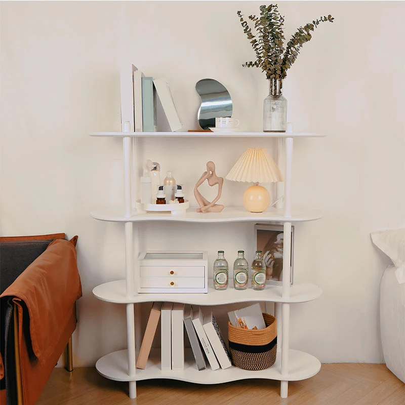 Libreria moderna bianca Scaffale aperto Etagere più livelli legno ingegnerizzato per l'home office Clearhalo