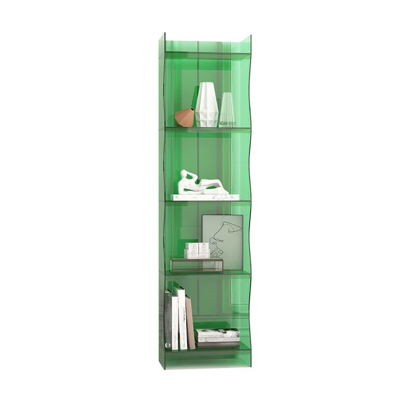 Libreria moderna con scaffale acrilico con schienale chiuso e ripiani Clearhalo