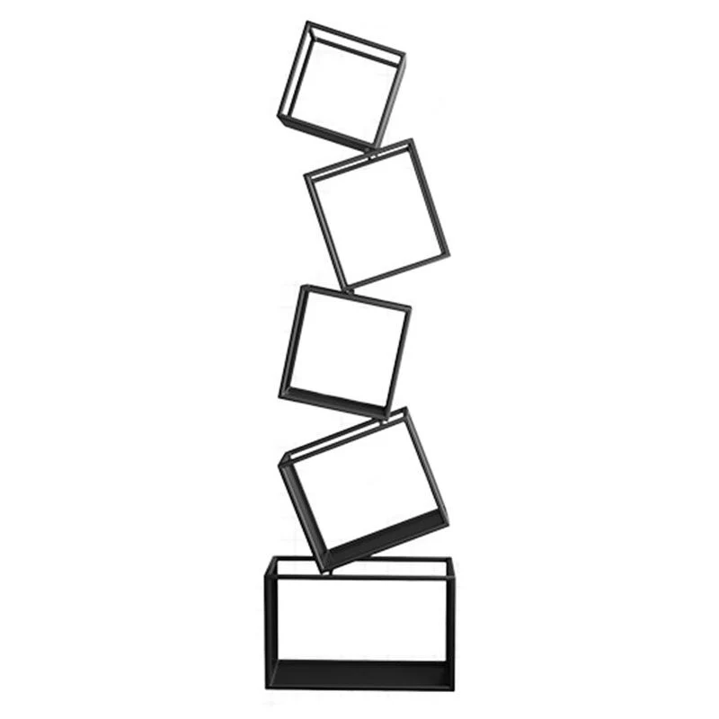 Libreria moderna Etagere 4 ripiani Libreria metallo con retro aperto Clearhalo
