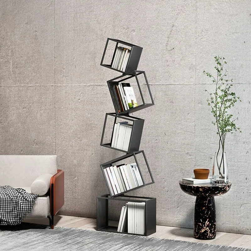 Libreria moderna Etagere 4 ripiani Libreria metallo con retro aperto Clearhalo