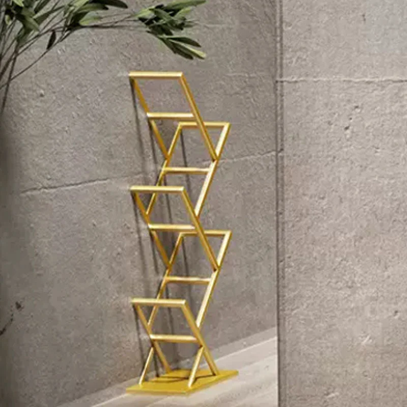 Libreria moderna Etagere 4 ripiani Libreria metallo con retro aperto Clearhalo