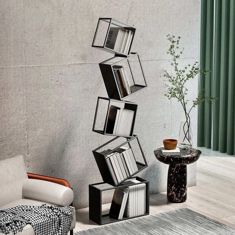 Libreria moderna Etagere 4 ripiani Libreria metallo con retro aperto Clearhalo